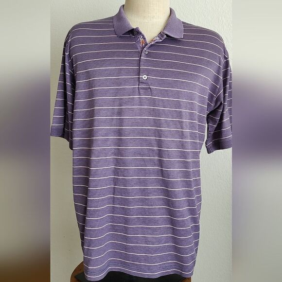 Bobby Jones Collection Polo Golf  Short Sleeve Shirt Size XL Purple Color - Picture 1 of 10